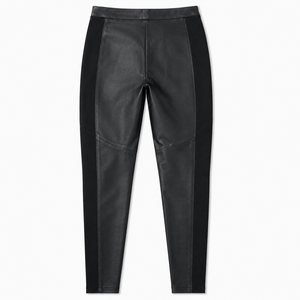 Pantalon slim en similicuir PU pour femme, taille haute, poches zippées, coupe cheville, style moto streetwear, mode décontractée, personnalisable OEM - Product Image 2