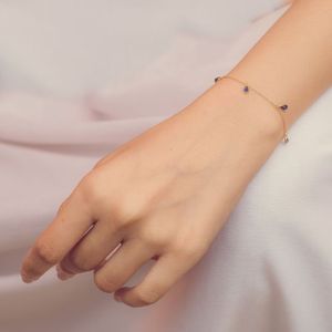 18K Yellow <b>Gold</b> Blue Sapphire Tennis Bracelet for Wedding Party Anniversary - Product Image 6