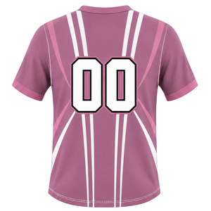 Dusty Pink <b>White</b> Rugby Jersey <b>Short</b> <b>Sleeve</b> V Neck Team Uniform Breathable Lightweight Custom Training Sportswear <b>Shirt</b> - Product Image 2