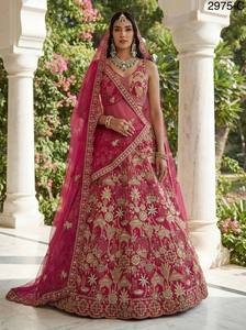 ชุดเลเฮนกา โจลี ดูปัตตา สีชมพูเจ้าสาว ปักลายหนัก หรูหรา สำหรับงานแต่งงาน ออกแบบโดยดีไซเนอร์อินเดีย ปากีสถาน ชุดเจ้าสาวแบบเร็วทันใจ - Product Image 2