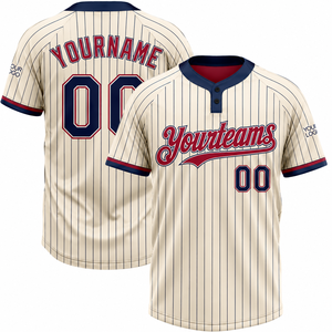 Custom Cream Pinstripe <b>Baseball</b> Jersey Premium Sublimated Team Uniform With Custom Name Number Professional Sportswear Jerseys - Product Image 1