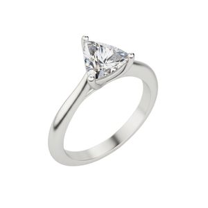 Bague de fiançailles en argent sterling 925 avec moissanite taille triangulaire, inspirée des diamants, pour femme - Product Image 3