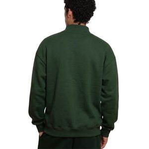 Sudadera de cuello alto para hombre, verde oscuro, personalizada, de corte holgado, manga larga, color liso, informal - Product Image 2