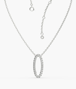 สร้อยคอจี้เพชรรูปวงรีสีทองแบบ14KT - Product Image 1