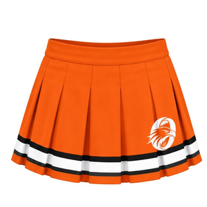 Ensemble uniforme de cheerleading blanc et orange, chemise à manches courtes, jupe plissée, vêtements de sport d'équipe, entraînement athlétique, performance, pratique - Product Image 4