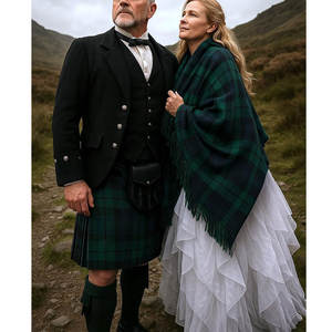 Chal de Tartán Escocés Personalizado con Diseño de la Bandera del Clan, Accesorio de Tartán Negro, Venta al por Mayor 2026 - Product Image 3