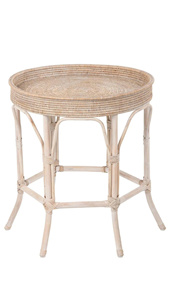 Table d'appoint ronde en rotin, chariot de rangement de cuisine, étagère à épices sur plateau roulant - Product Image 3
