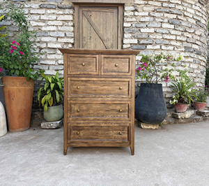 Juego de dormitorio estilo rústico francés, mesa de comedor de madera antigua, madera maciza de roble, nogal, aliso, acacia, pino y ratán de Vietnam. - Product Image 5