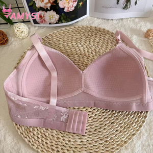 665# High Quality Summer Breathable Thin Spandex/Nylon Seamless Bra Racerback Adjustable Straps Solid Pattern Sexy <b>Style</b> Women - Product Image 6