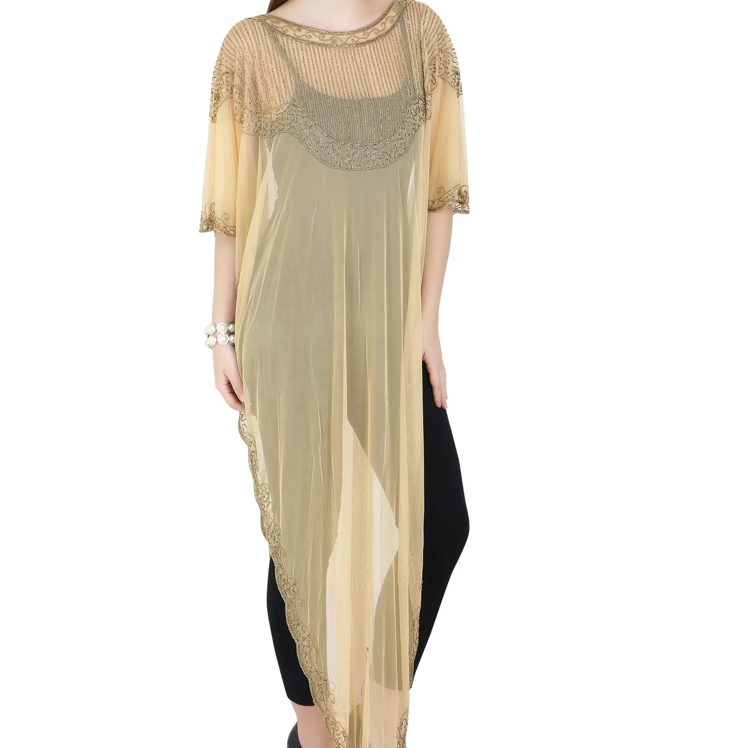 דובאי הנמכר ביותר פונצ 'ו משיכת הכתפיים למעלה KURTI משלוח גודל ישיר מייצור מוסלמי שמלת האחרון אופנה 25 בלעדי צבעים
