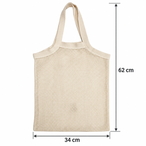 Sac de courses en filet de coton naturel 34x62 cm, sac en maille réutilisable, vente en gros, OEM, étiquette privée - Product Image 4