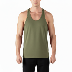Men Breathable Racerback Tank Top Made In 100% Cotton Fabric Men Workout <b>Singlet</b> Sports Activities <b>Running</b> Stringer For Men - Product Image 1