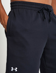 Shorts Bermuda bleus pour hommes, couleur unie, taille à cordon de serrage, décontractés, sportifs, avec logo sur le bas du pantalon - Product Image 2