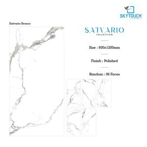 Carreaux de sol et de mur en porcelaine polie brillante blanche pleine masse 600x1200 pour intérieur d'appartement, aspect marbre - Product Image 3