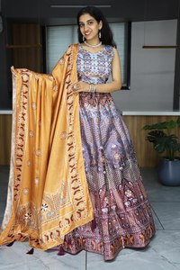 Luxury Festive Lehenga With <b>Gota</b> Patti Lace Border Dupatta And Sleeveless Blouse - Product Image 1