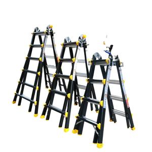 Échelle télescopique multifonctionnelle en acier inoxydable EN131, escalier pliant avec roues NVLB-44, moderne, portable, industrielle, pour extérieur - Product Image 1