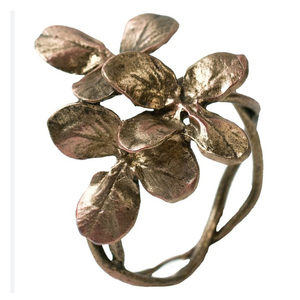 Anneau de serviette décoratif en aluminium de qualité supérieure, finition or antique, design floral, produit le plus vendu - Product Image 1