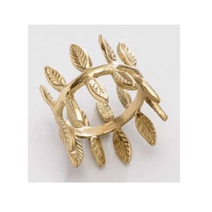 Feuille Design Durable Écologique Moderne Fer Or Serviette Anneau À Manger Vaisselle De Mariage Partie Décor Accessoire - Product Image 4