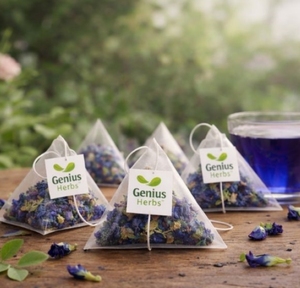 Thé aux fleurs de pois bleus en sachets pyramidaux, Infusion détox naturelle aux pois papillon, Boisson rafraîchissante, Fournisseur de confiance - Product Image 2