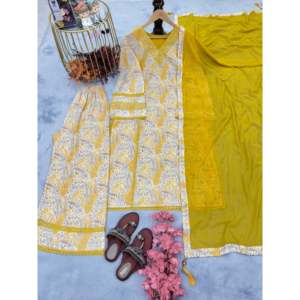 Conjunto de ropa de fiesta para mujer de diseñador Plazzo Dupatta para un aspecto elegante - Product Image 1