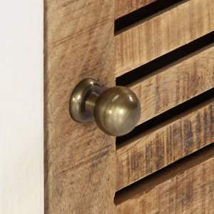 Meuble TV en bois de manguier massif marron et blanc 46,5x11,8x15,7 pouces - Product Image 5