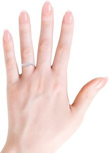 Lab Grown <b>Solitaire</b> Round Diamond Infinity Promise <b>Ring</b> in Sterling <b>Silver</b>/14K Solid Gold for Women April Birthstone Jewellery - Product Image 4