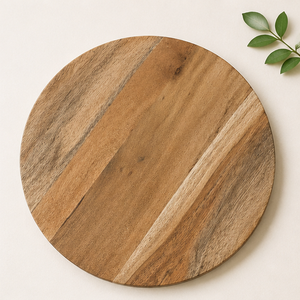 Assiettes de présentation en bois d'acacia naturel écologique, faites à la main, modernes, 100 pièces, taille personnalisée, pour mariages, hôtels de luxe, fêtes - Product Image 3