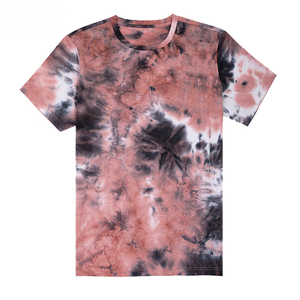Camiseta de Manga Corta con Estampado Tie-Dye para Hombre, Cuello Redondo, Corte Regular, Tejido de Punto, Estilo Casual - Product Image 1