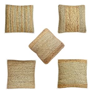 PANORAMA Woven Natural Fiber Square <b>Throw</b> Pillow Cover - Product Image 1