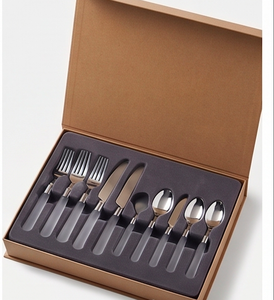 Stainless Steel Flatware <b>Set</b> With Resin Handle Minimalist Design Durable Cutlery For Travel And Dining Use - Product Image 6