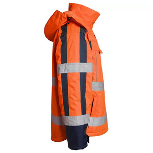 Safety Hi Vis Workwear Reflective <b>Jacket</b> Hi Vis Winter Safety Working Construction <b>Jacket</b> For <b>Workers</b> With Hood - Product Image 3