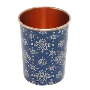 Bouteille d'eau en cuivre à motif bleu royal, décorative, design, anti-fuite, réutilisable, de qualité supérieure, pour boissons bien-être, cadeau de cuisine - Product Image 6