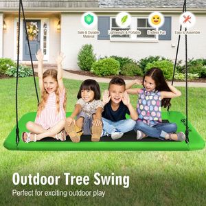 60-Inch Outdoor Platform Tree <b>Swing</b> with 2 Hanging Straps for Patio Use - Product Image 3