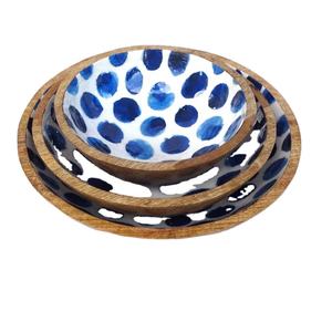 ไม้สลัดชามหรือชามเสิร์ฟสำหรับพาสต้าก๋วยเตี๋ยวอาหารสลัดเสิร์ฟชามไม้มะม่วงที่มีอยู่ในการออกแบบและสีทั้งหมด - Product Image 2