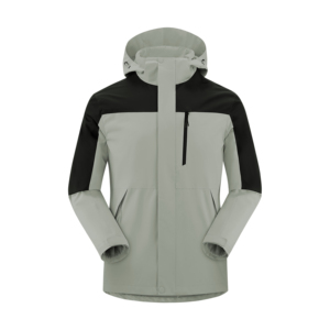 Blouson matelassé à capuche pour homme, color-block, imperméable, fermeture éclair, col montant, coupe classique, style sportif hiver, extérieur en polyester - Product Image 6