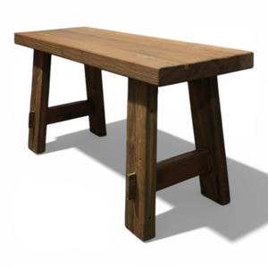 Banco Rústico de Madera de Teca Reciclada, Hecho a Mano, Estilo Wabi-Sabi, Asiento Vintage de Madera Maciza para Sala de Estar y Hotel - Product Image 2