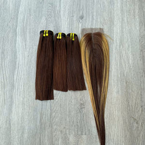 Extensions de cheveux vierges vietnamiens soyeux et lisses couleur naturelle, tissage de cheveux pour femmes, prix d'usine en gros - Product Image 5