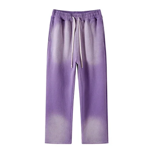 Wholesale High Quality Heavyweight Acid washed Fleece Blank Sweatpants <b>Elasticated</b> Waist Quick Dry Pant Knitted Autumn Wear - Product Image 4