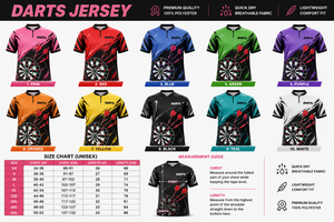 Maillot de fléchettes personnalisé pour hommes, col rond, maille respirante à séchage rapide, sublimation, uniforme d'équipe, OEM ODM, polyester, sport - Product Image 6