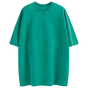 T-shirt décontracté vintage uni délavé à l'acide pour femme, 100 % coton, coupe classique, manches courtes, haute qualité, séchage rapide, respirant - Product Image 1