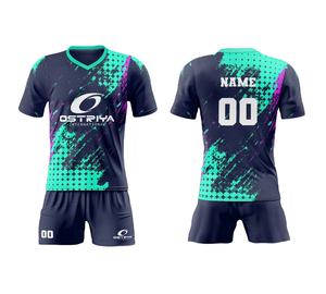 ชุดเล่นฟุตบอลผ้าโพลีเอสเตอร์ระบายอากาศได้ดีชุดเล่นฟุตบอลสไตล์ใหม่ล่าสุดพร้อมชุดเล่นฟุตบอลสีทึบผ้าโพลีเอสเตอร์100% แบบปรับแต่งได้ - Product Image 4