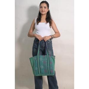 Bolso de Mano de Algodón Indio Hecho a Mano, Bolso de Hombro Estilo Boho para Mujer, Bolso de Compras - Product Image 1