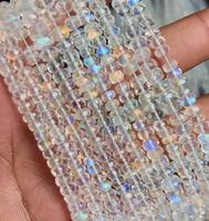 Piedras Preciosas Sueltas de Piedra Lunar Natural, Corte Brillante Redondo de 6 mm, Iridiscentes y Opalescentes, para la Elaboración de Joyas, BU GEMS Rajasthan