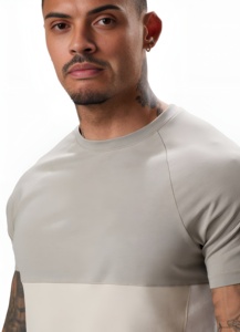 Camiseta de Manga Corta para Hombre, Color Sólido, Tejida, Cuello Redondo, Corte Ajustado, Transpirable, Ropa Casual para un Estilo de Vida Activo - Product Image 5