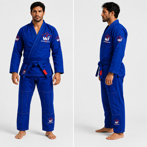 WI BJJ Kimono <b>Blue</b> 100% Cotton Durable Regular Fit Men's Martial Arts Wear Kit - Product Image 6