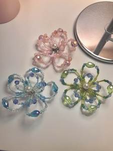 Artisan Handmade Eco-Friendly Embroidery Beaded Wedding <b>Keychain</b> Colorful Floral Beadwork for Women and Girls - Product Image 3