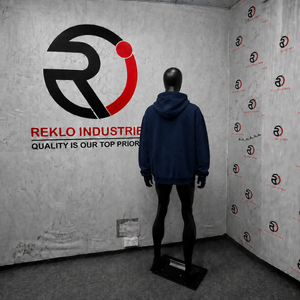 Sudadera con capucha azul marino con cremallera y estampado gráfico, estilo urbano oversize, de algodón grueso y forro polar, para hombre, venta al por mayor, talla regular - Product Image 4