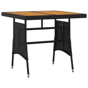 Ensemble de salle à manger d'extérieur en bois d'acacia massif, rotin PE noir, meubles de jardin en acier - Product Image 6