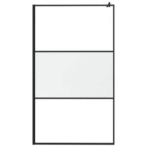 Paroi de douche en verre ESG givré noir 45,3''x76,8'', élégante et durable, pour douche walk-in - Product Image 3