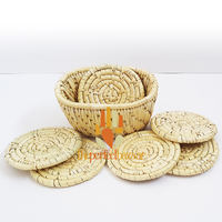 Handgefertigtes Rundes Bambuskorb-Set im Traditionellen Chinesischen Stil, Naturfarben, Geflochtener Aufbewahrungsbehälter